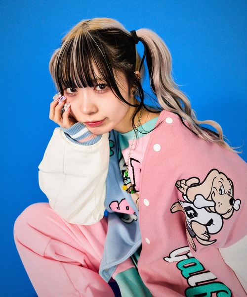 GALFY（ガルフィー）の「GALFYクレイジーわんわん大学JKT（スタジャン・メンズ・グリーン/サックスブルー/ブラック・L/XL）」の18枚目の写真