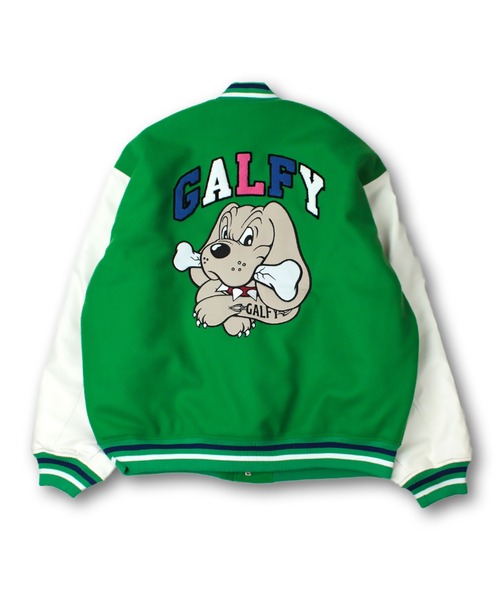 GALFY（ガルフィー）の「GALFYクレイジーわんわん大学JKT（スタジャン・メンズ・グリーン/サックスブルー/ブラック・L/XL）」の7枚目の写真