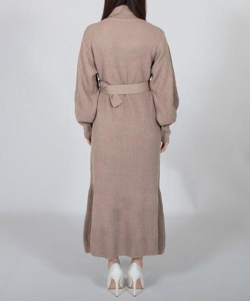 Julia Boutique(ジュリアブティック)の「ベルト付きタートルネックローゲージニットマーメイドワンピース/22637(ワンピース・レディース・アイボリー/ブラック/プラム/モカ・ONE)」の18枚目の写真