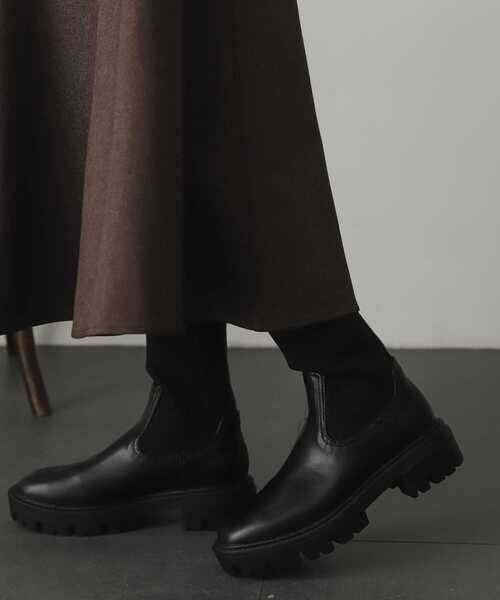 SENSE OF PLACE by URBAN RESEARCH（センスオブプレイスバイアーバンリサーチ）の「ボリュームソールニットブーツ（ブーツ・レディース・アイボリー/ブラック・SMALL/MEDIUM/LARGE）」の17枚目の写真