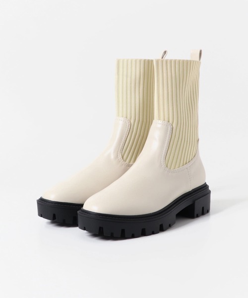 SENSE OF PLACE by URBAN RESEARCH（センスオブプレイスバイアーバンリサーチ）の「ボリュームソールニットブーツ（ブーツ・レディース・アイボリー/ブラック・SMALL/MEDIUM/LARGE）」の21枚目の写真
