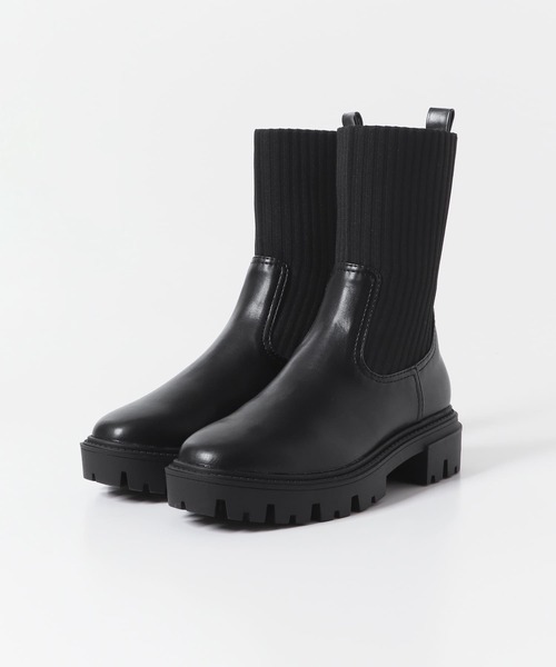 SENSE OF PLACE by URBAN RESEARCH（センスオブプレイスバイアーバンリサーチ）の「ボリュームソールニットブーツ（ブーツ・レディース・アイボリー/ブラック・SMALL/MEDIUM/LARGE）」の22枚目の写真