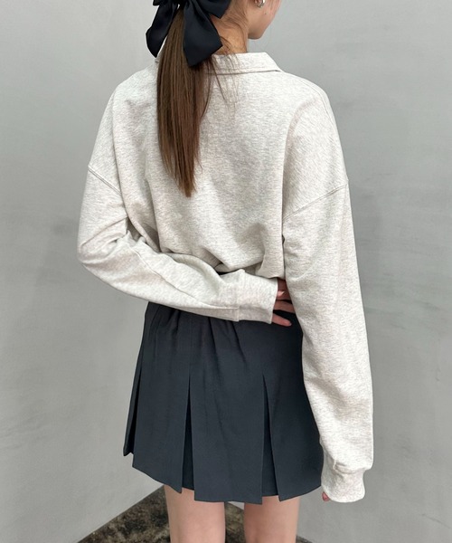 EPIMI E'PIMMY（エピミエピミー）の「ロゴシシュウポロプルオーバー（ポロシャツ・レディース・オートミール/ネイビー/ピンク/サックスブルー/ナチュラル/ダークブルー/エンジ・MEDIUM）」の17枚目の写真