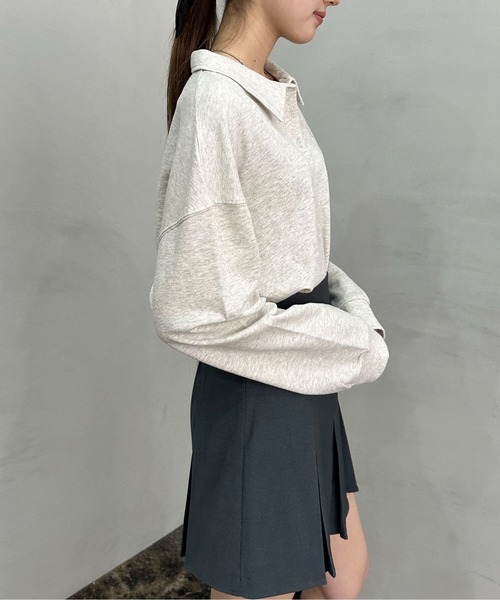 EPIMI E'PIMMY（エピミエピミー）の「ロゴシシュウポロプルオーバー（ポロシャツ・レディース・オートミール/ネイビー/ピンク/サックスブルー/ナチュラル/ダークブルー/エンジ・MEDIUM）」の18枚目の写真