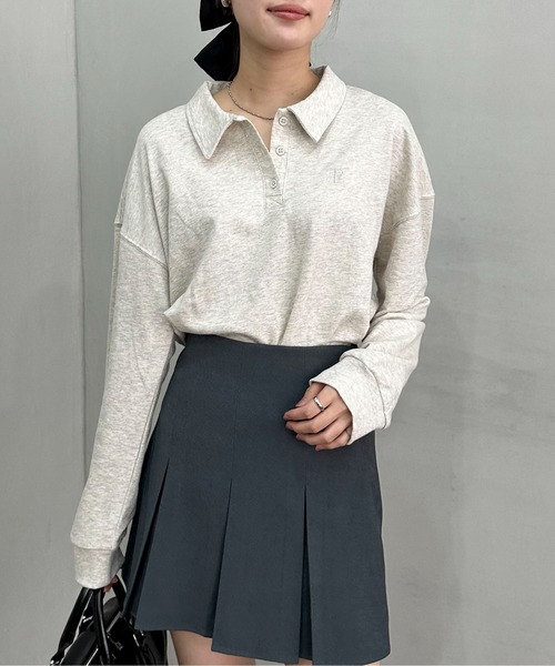 EPIMI E'PIMMY（エピミエピミー）の「ロゴシシュウポロプルオーバー（ポロシャツ・レディース・オートミール/ネイビー/ピンク/サックスブルー/ナチュラル/ダークブルー/エンジ・MEDIUM）」の14枚目の写真