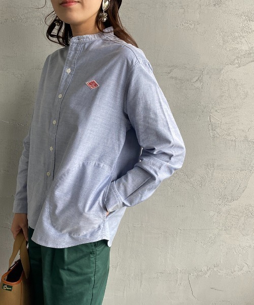 DANTON（ダントン）の「[DANTON/ダントン] バンドカラー オックスフォードシャツ（シャツ/ブラウス・レディース・アイボリー/ホワイト/ブルー・34/36/38）」の2枚目の写真