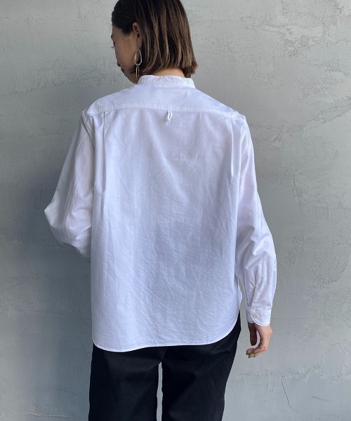 DANTON（ダントン）の「[DANTON/ダントン] バンドカラー オックスフォードシャツ（シャツ/ブラウス・レディース・アイボリー/ホワイト/ブルー・34/36/38）」の19枚目の写真