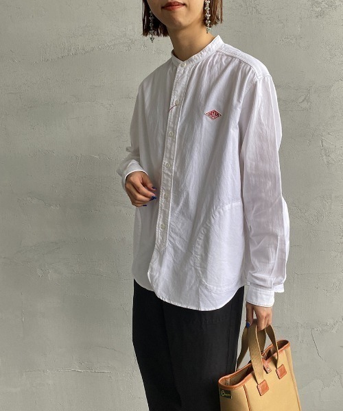 DANTON（ダントン）の「[DANTON/ダントン] バンドカラー オックスフォードシャツ（シャツ/ブラウス・レディース・アイボリー/ホワイト/ブルー・34/36/38）」の5枚目の写真