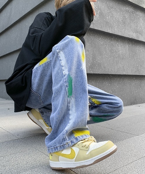 MGV(エムジーヴィー)の「ストリートペイントデニム(デニムパンツ・メンズ・ブルー/ブラック・X-LARGE/LARGE/MEDIUM)」の1枚目の写真