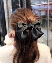 【float】サテン ビッグリボン ヘアゴム