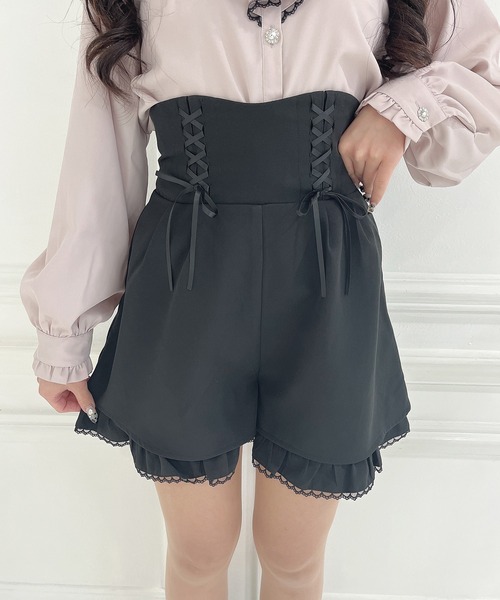 ハイウエストレースアップショートパンツBLACKS ハイウエストレースアップショートパンツ – Darich (ダーリッチ)