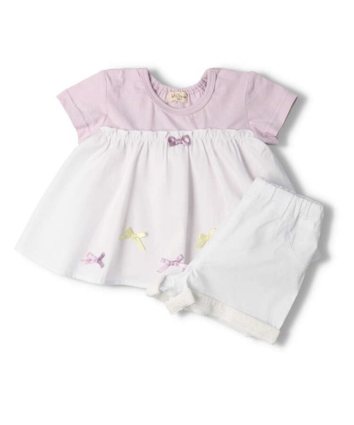 kids zoo(キッズズー)の「チュニックTシャツ・ショートパンツセット(Tシャツ/カットソー・キッズ・ブルー/オフホワイト・90/80)」の11枚目の写真