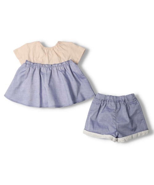 kids zoo(キッズズー)の「チュニックTシャツ・ショートパンツセット(Tシャツ/カットソー・キッズ・ブルー/オフホワイト・90/80)」の10枚目の写真