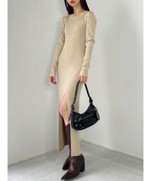 EMODA | カーブスリットマキシニットワンピース(ワンピース)