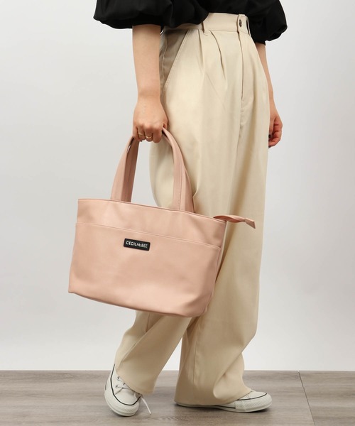 CECIL McBEE(セシルマクビー)の「CECIL McBEE bon voyage トートバッグM(トートバッグ・レディース・ブラック/ホワイト/ピンク・F)」の1枚目の写真