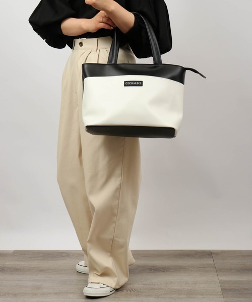 CECIL McBEE(セシルマクビー)の「CECIL McBEE bon voyage トートバッグM(トートバッグ・レディース・ブラック/ホワイト/ピンク・F)」の9枚目の写真