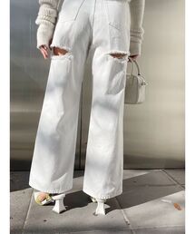 EVRIS | 【ハイウエスト】BACKスラッシュワイドデニムパンツ(デニムパンツ)