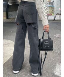 EVRIS | 【ハイウエスト】BACKスラッシュワイドデニムパンツ(デニムパンツ)