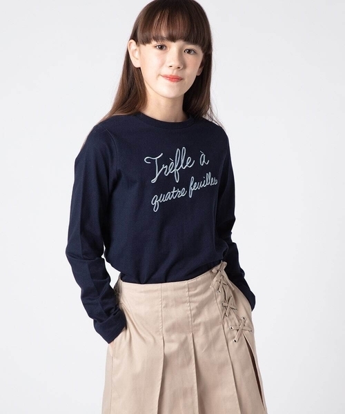 a.v.v（アーヴェヴェ）の「[160]ロゴアソートロンT（Tシャツ/カットソー・キッズ・ホワイト/ライトブルー/ネイビー・160）」の3枚目の写真