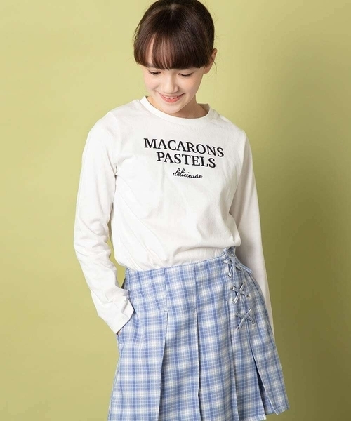 a.v.v（アーヴェヴェ）の「[160]ロゴアソートロンT（Tシャツ/カットソー・キッズ・ホワイト/ライトブルー/ネイビー・160）」の2枚目の写真