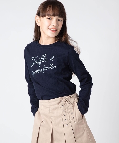 a.v.v（アーヴェヴェ）の「[160]ロゴアソートロンT（Tシャツ/カットソー・キッズ・ホワイト/ライトブルー/ネイビー・160）」の12枚目の写真