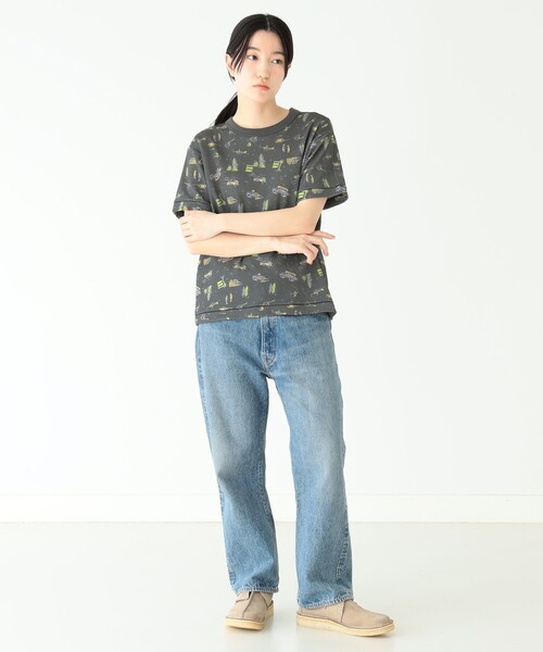 BEAMS BOY（ビームスボーイ）の「BEAMS BOY / キャンプ プリント サーマル ショートスリーブ Tシャツ（Tシャツ/カットソー・レディース・ベージュ/チャコールグレー・ONE SIZE）」の9枚目の写真