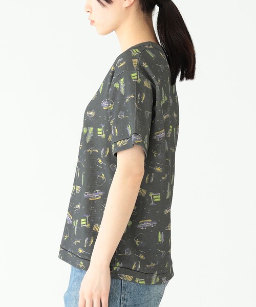 BEAMS BOY（ビームスボーイ）の「BEAMS BOY / キャンプ プリント サーマル ショートスリーブ Tシャツ（Tシャツ/カットソー・レディース・ベージュ/チャコールグレー・ONE SIZE）」の13枚目の写真