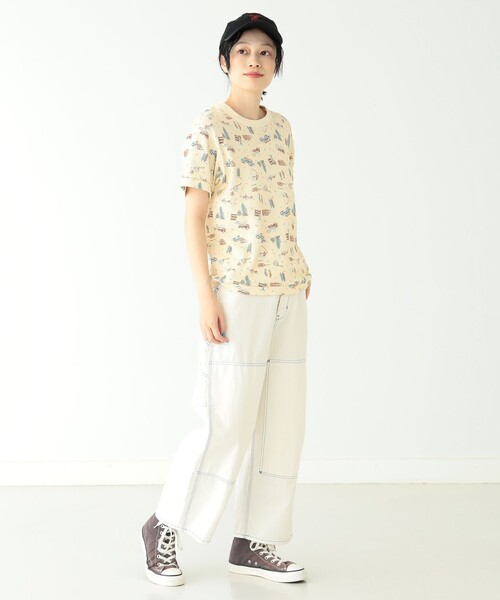 BEAMS BOY（ビームスボーイ）の「BEAMS BOY / キャンプ プリント サーマル ショートスリーブ Tシャツ（Tシャツ/カットソー・レディース・ベージュ/チャコールグレー・ONE SIZE）」の16枚目の写真