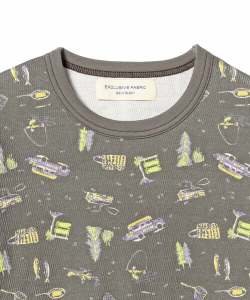 BEAMS BOY（ビームスボーイ）の「BEAMS BOY / キャンプ プリント サーマル ショートスリーブ Tシャツ（Tシャツ/カットソー・レディース・ベージュ/チャコールグレー・ONE SIZE）」の20枚目の写真