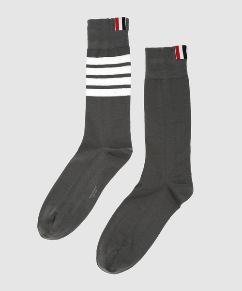 THOM BROWNE（トムブラウン）の「MID CALF SOCKS W/ 4BAR IN LIGHTWEIGHT COTTON（ソックス/靴下・メンズ・グレー/ブラック/ネイビー/ダークグレー・ONE SIZE）」の3枚目の写真