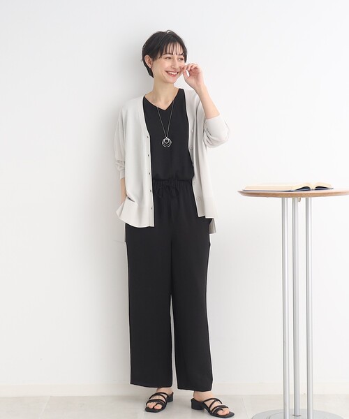 SHOO・LA・RUE（シューラルー）の「◆【接触冷感/UV】シューアイス ポンチョ風カーディガン（カーディガン/ボレロ・レディース・ブラック/グレー系/ダークグリーン/ブルー・00）」の5枚目の写真