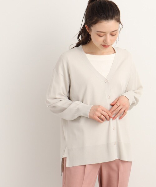 SHOO・LA・RUE（シューラルー）の「◆【接触冷感/UV】シューアイス ポンチョ風カーディガン（カーディガン/ボレロ・レディース・ブラック/グレー系/ダークグリーン/ブルー・00）」の9枚目の写真