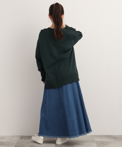 SHOO・LA・RUE（シューラルー）の「◆【接触冷感/UV】シューアイス ポンチョ風カーディガン（カーディガン/ボレロ・レディース・ブラック/グレー系/ダークグリーン/ブルー・00）」の21枚目の写真