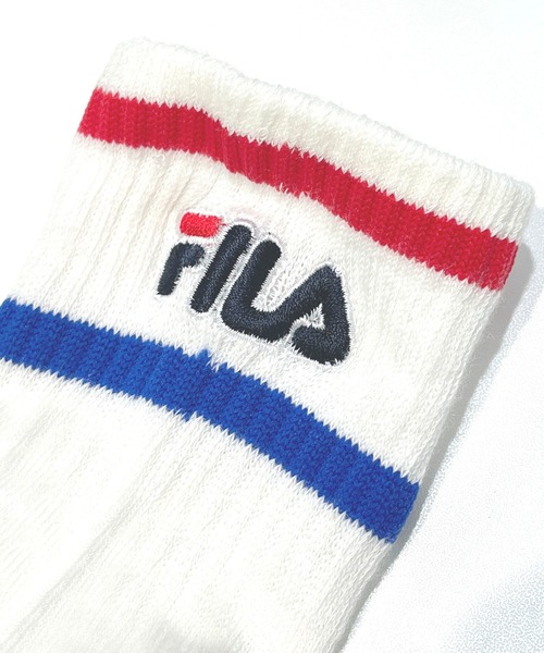 FILA（フィラ）の「FILA/フィラ メンズ ショート丈 ソックス ブランド ロゴ 吸水速乾 消臭 補強 靴下 2足セット（ソックス/靴下・メンズ・ホワイト・25-27CM）」の2枚目の写真