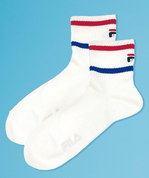 FILA（フィラ）の「FILA/フィラ メンズ ショート丈 ソックス ブランド ロゴ 吸水速乾 消臭 補強 靴下 2足セット（ソックス/靴下・メンズ・ホワイト・25-27CM）」の6枚目の写真