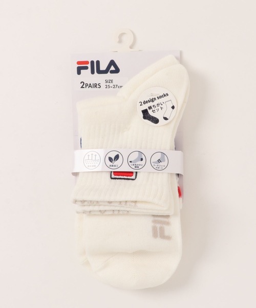 FILA（フィラ）の「FILA/フィラ メンズ ショート丈 ソックス ブランド ロゴ 吸水速乾 消臭 補強 靴下 2足セット（ソックス/靴下・メンズ・ホワイト・25-27CM）」の8枚目の写真