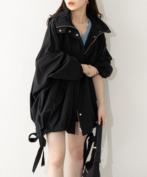 Chico（チコ）の「【SALON by Chico限定】スタンドサイドスリットナイロンモッズ（モッズコート・レディース・ブラック/アイボリー/ライトグレー・FREE）」の18枚目の写真