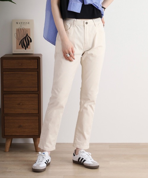 atONE(アットワン)の「atONE フロントジッパーツイルスキニーパンツ(その他パンツ・レディース・ナチュラル/クリーム/ベージュ/カーキ/ブラック/チャコールグレー・LL/4L/3L/M/L)」の5枚目の写真