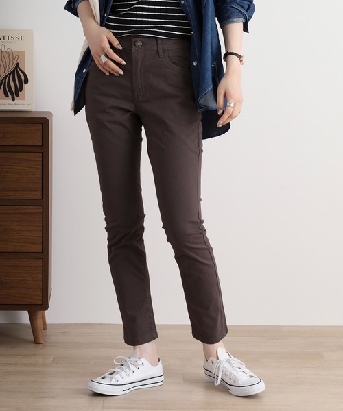 atONE(アットワン)の「atONE フロントジッパーツイルスキニーパンツ(その他パンツ・レディース・ナチュラル/クリーム/ベージュ/カーキ/ブラック/チャコールグレー・LL/4L/3L/M/L)」の3枚目の写真