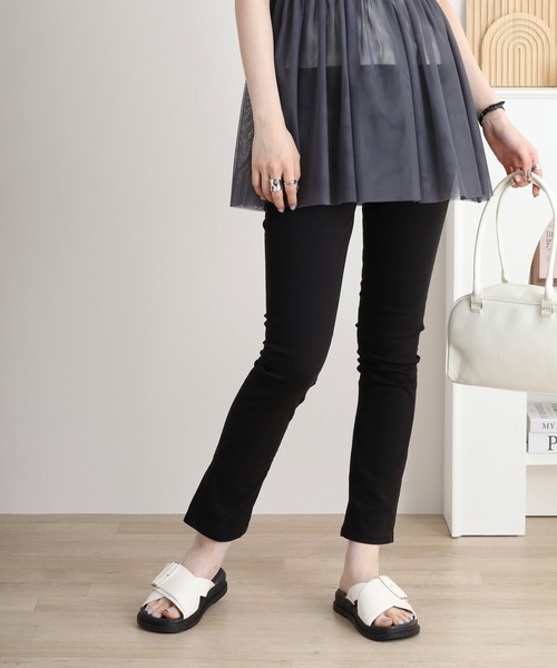atONE(アットワン)の「atONE フロントジッパーツイルスキニーパンツ(その他パンツ・レディース・ナチュラル/クリーム/ベージュ/カーキ/ブラック/チャコールグレー・LL/4L/3L/M/L)」の2枚目の写真