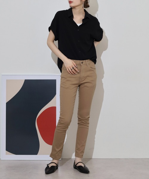 atONE(アットワン)の「atONE フロントジッパーツイルスキニーパンツ(その他パンツ・レディース・ナチュラル/クリーム/ベージュ/カーキ/ブラック/チャコールグレー・LL/4L/3L/M/L)」の18枚目の写真