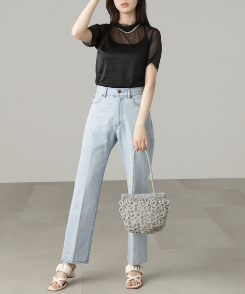 FREE'S MART（フリーズマート）の「◆フラワー雑材バッグ（ハンドバッグ・レディース・ベージュ/グリーン・ﾌﾘ-）」の9枚目の写真