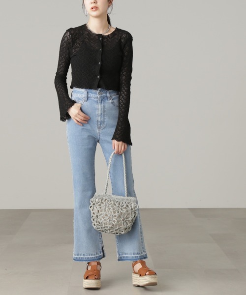 FREE'S MART（フリーズマート）の「◆フラワー雑材バッグ（ハンドバッグ・レディース・ベージュ/グリーン・ﾌﾘ-）」の10枚目の写真