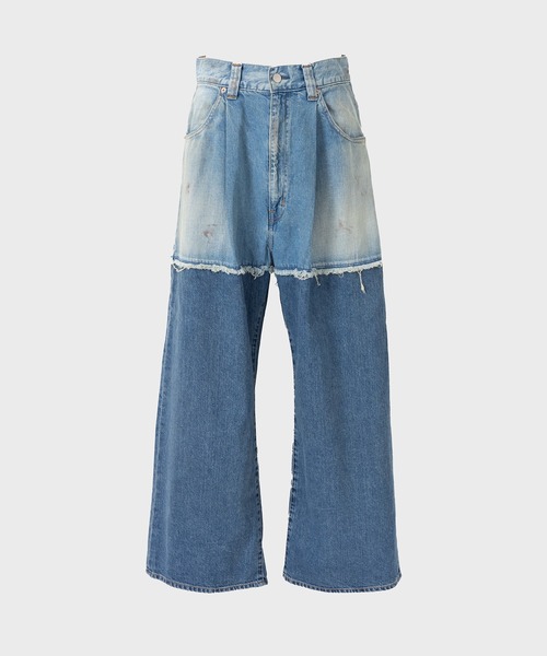 Jieda（ジエダ）の「2TONE BAGGY DENIM PANTS/2トーン バギー デニム 