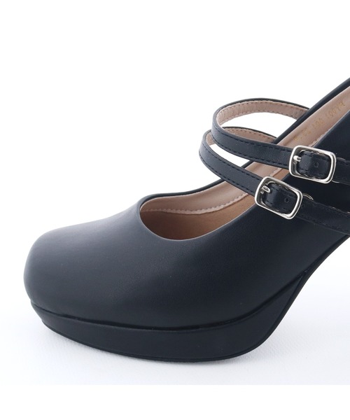 ★ジル★ 新品、未使用 あしながおじさん ストラップ付きパンプス 日本製 厚底チャンキーストラップパンプス 8980727（パンプス）｜by