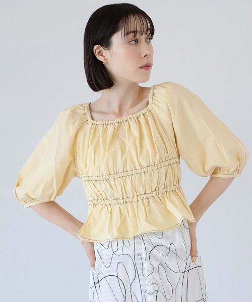 Ray BEAMS（レイビームス）の「Ray BEAMS / ギャザー クロップド ブラウス（シャツ/ブラウス・レディース・ブラック/クリーム・ONE SIZE）」の21枚目の写真