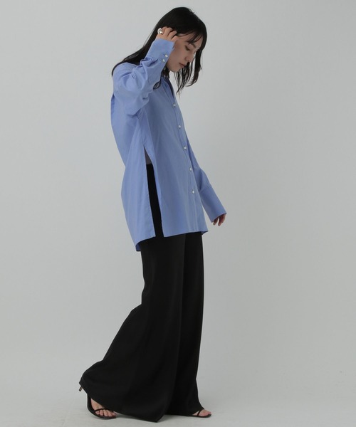 カオス ボーイフレンドシャツ　サックスブルー　長袖　シャツ コットン 美品 カオス ボーイフレンドシャツ サックスブルー 長袖 シャツ