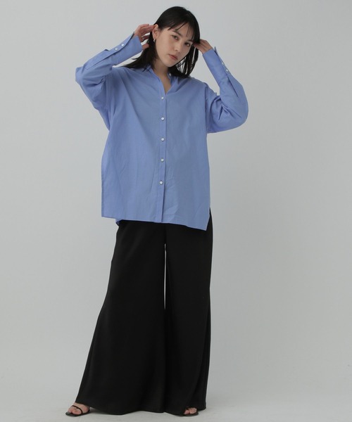 カオス ボーイフレンドシャツ　サックスブルー　長袖　シャツ コットン 美品 カオス ボーイフレンドシャツ サックスブルー 長袖 シャツ