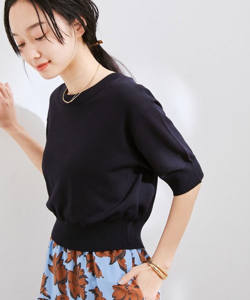 VIS（ビス）の「【UVケア・接触冷感】【2WAY】5分袖カーディガン（カーディガン/ボレロ・レディース・オフホワイト/ピンク/グリーン/ネイビー・FREE）」の4枚目の写真