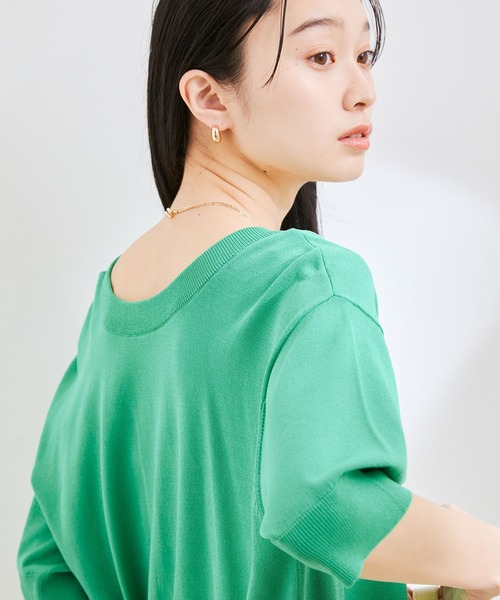 VIS（ビス）の「【UVケア・接触冷感】【2WAY】5分袖カーディガン（カーディガン/ボレロ・レディース・オフホワイト/ピンク/グリーン/ネイビー・FREE）」の18枚目の写真